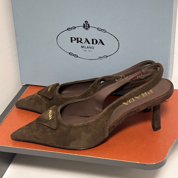 Prada Linea Rossa Shoes - Prada Brown Suede High Heels